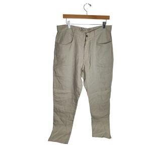 Alex Crane Mens Cham Linen Pants Natural size 33 inseam 31in